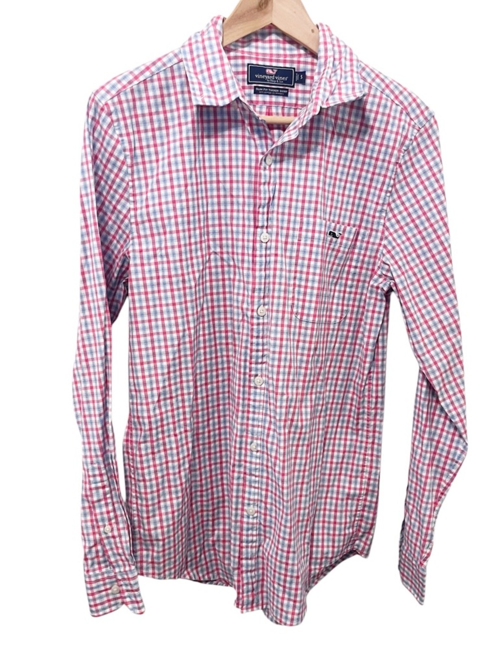 Vineyard Vines Men’s Slim Fit Tucker‎ Shirt Red and Blue Check Button-Down Shirt